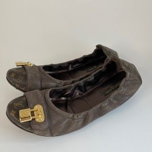 Louis Vuitton Monogram Leather Ballet Flats 7-7.5